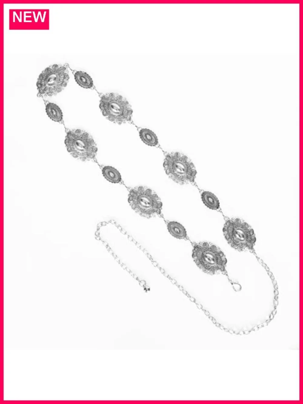 Western Boho Chain Belt Adjustable Long Metal Dress Belt
